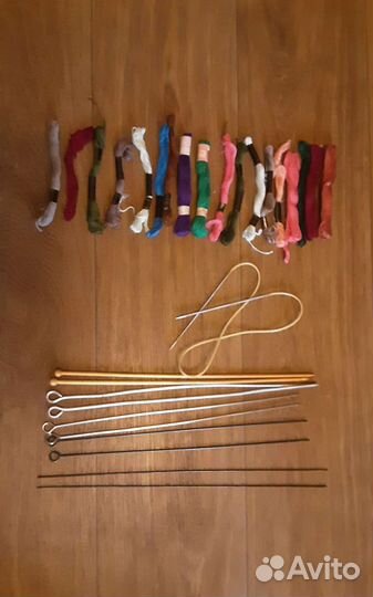 Спицы вязальные СССР; нитки мулине СССР