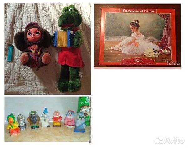 Набор Буратино, Крокодил Гена,чебурашка. Пазлы