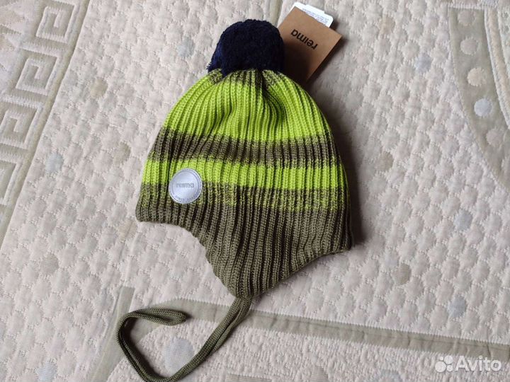 Новая зимняя шапка 50 Reima зелёная мальчика