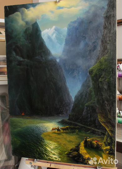 Айвазовский копия. Дарьяльское ущелье Холст,масло