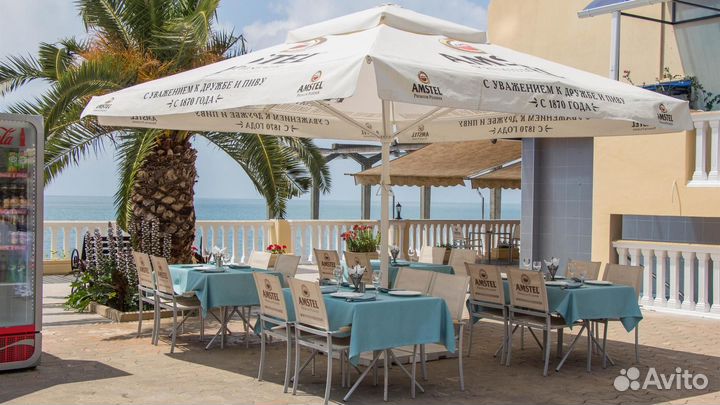 Зонт на центральной опоре для кафе 4х4 м