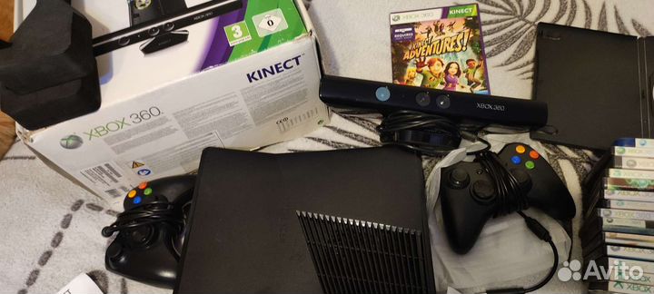 Xbox 360 прошитый L.T 3.0, Kinect,2 дж., диски