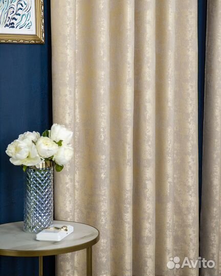 Шторы мрамор Зарина золото готовые и на заказ