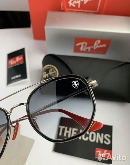 Очки ray ban ferrari пепельные