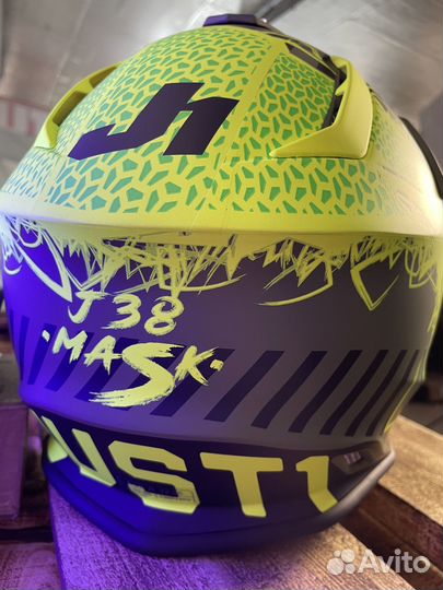 Кроссовый шлем just1 J38 mask Yellow Matt