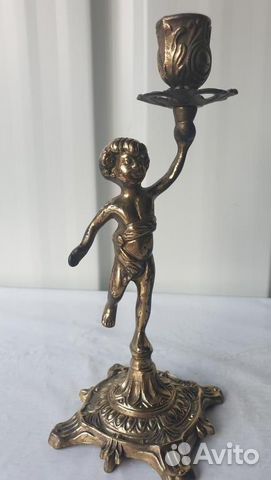 Подсвечник латунь Германия 24 см прошлый век