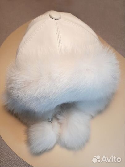 Шапка ушанка/Новая/жен/натур мех/белая