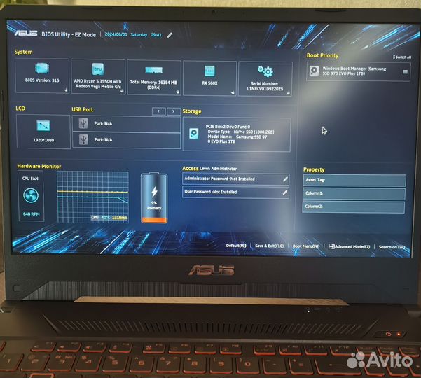 Игровой ноутбук Asus tuf gaming fx505dy-bq109