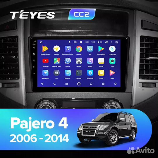 Магнитола для Mitsubishi Pajero 4 (07-13) Android