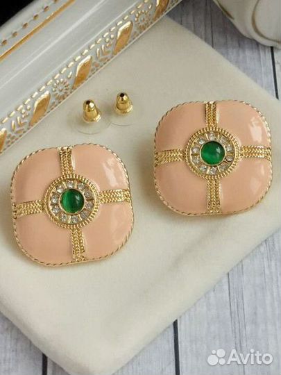 Красивые крупные стильные серьги Новинка Тренд