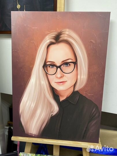 Портрет по фото на холсте