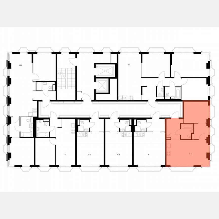 1-к. квартира, 41,9 м², 14/16 эт.