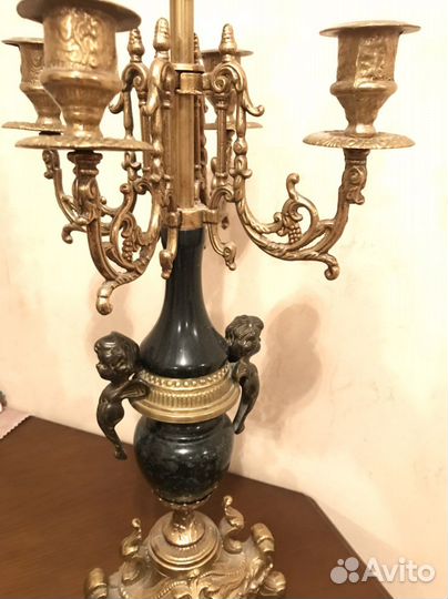 Подсвечники канделябры часы бронза