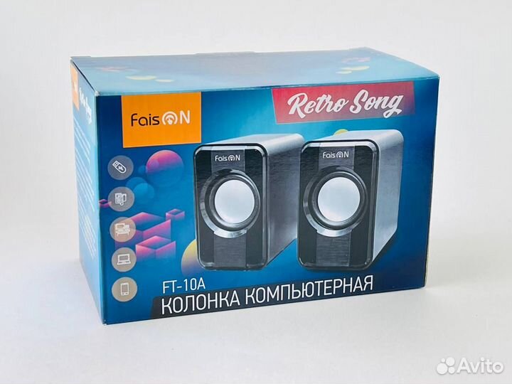 Колонка компьютерная FaisON, FT-10A, 2.0, цвет: чё