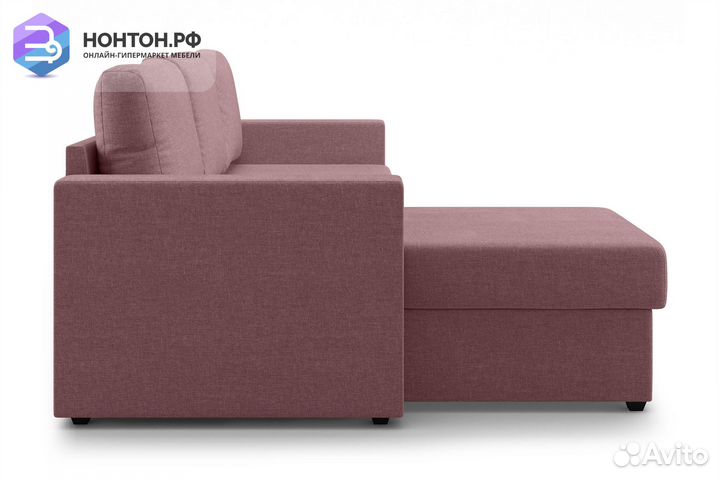 Диван угловой дельфин Торонто розовый