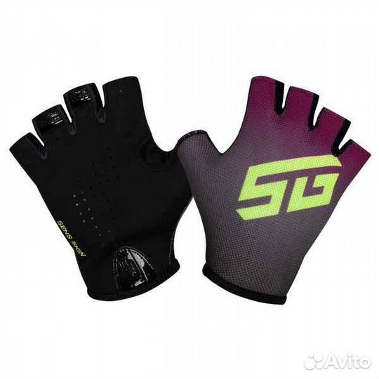 Велоперчатки STG Sens Skin, размер XS, черный с бордовым