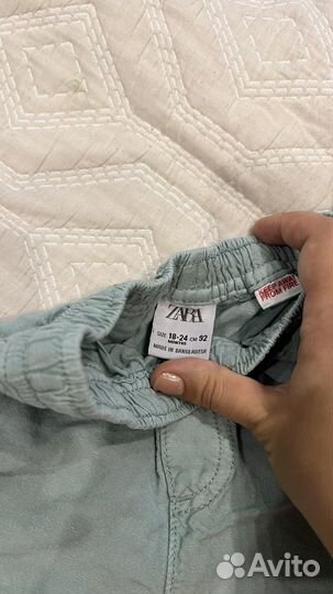 Льняные брюки zara 92