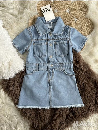 Джинсовое платье zara 92