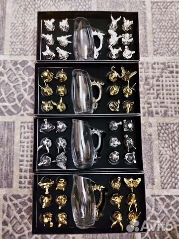 Подарочный набор. Рюмки перевёртыши 12 зверушек