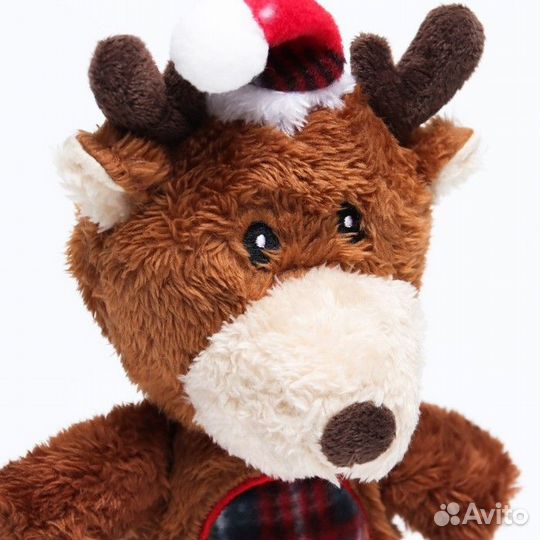 2 шт. Игрушка мягкая для собак 'Олень' с пищалкой