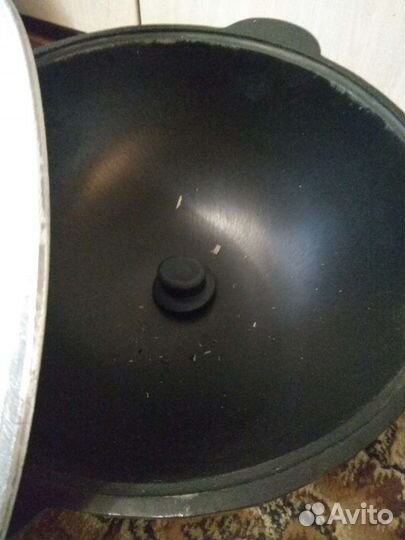 Казан чугунный, 10 л, плоское дно