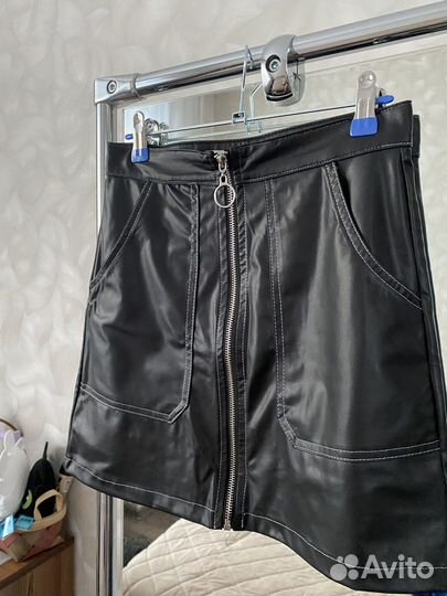 Юбка мини под кожу