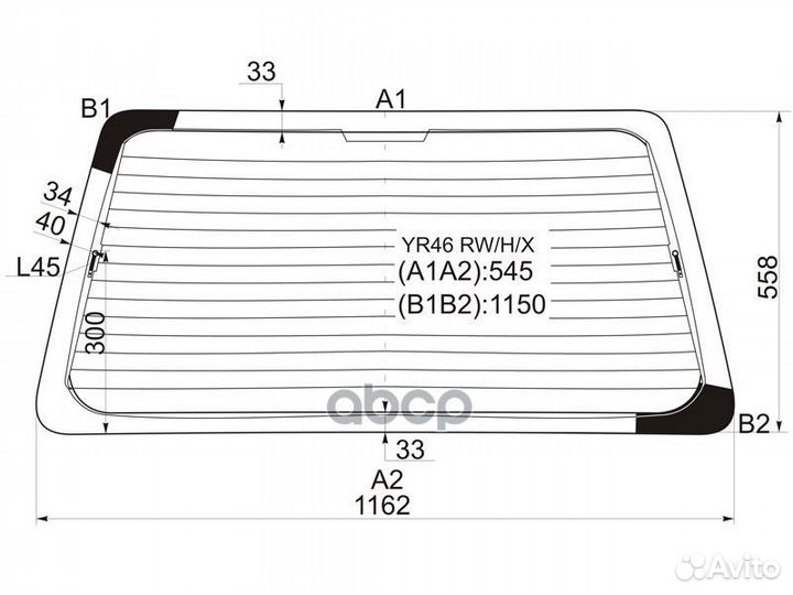 Стекло заднее с обогревом toyota townace/noah