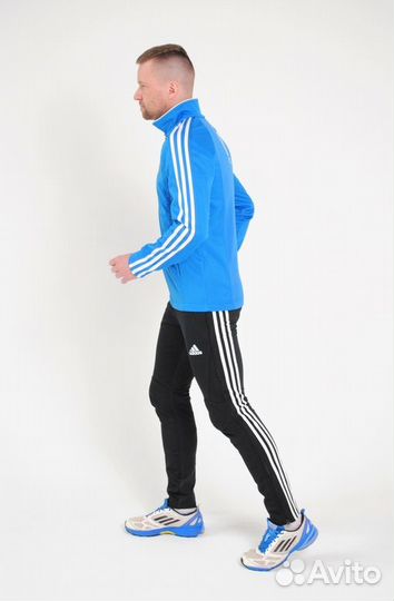 Разминочный костюм сине-чёрный