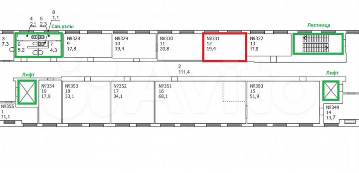 Офис, 19.4 м²
