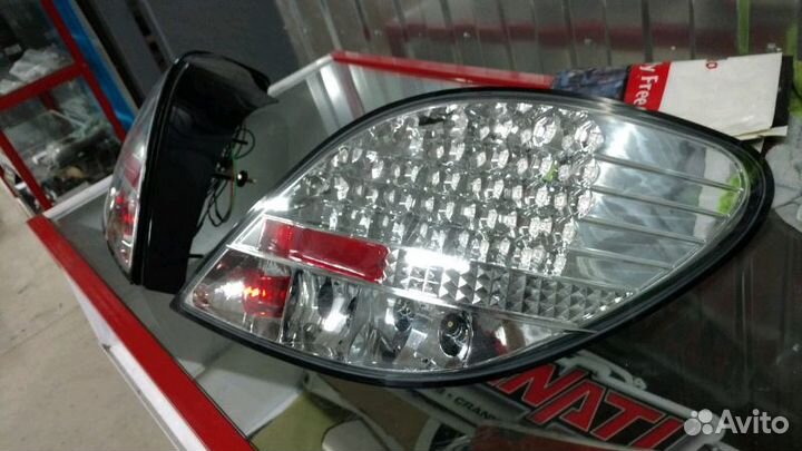 Фонари задние светодиодные хром тюнинг Пежо 207