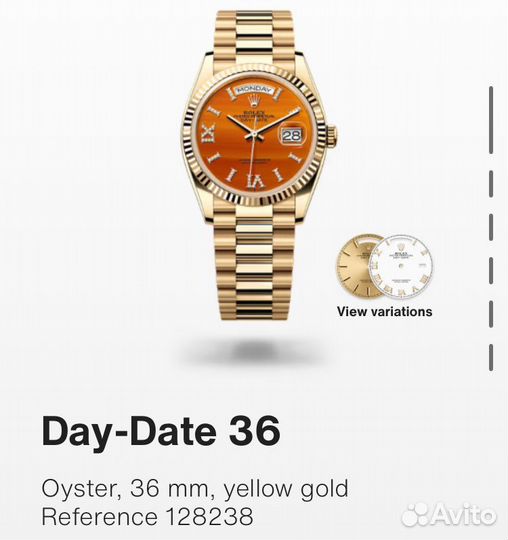 Часы Rolex Day-Date 36 Carnelian Orange новые