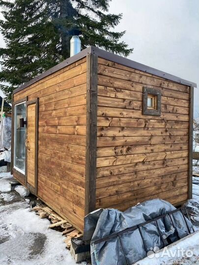 Баня каркасная под ключ с печью