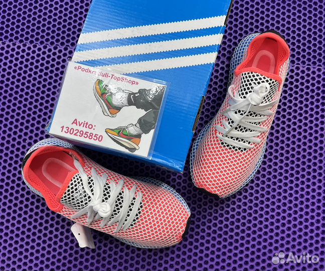 Adidas Deerupt Red Blue р.43-47 лето