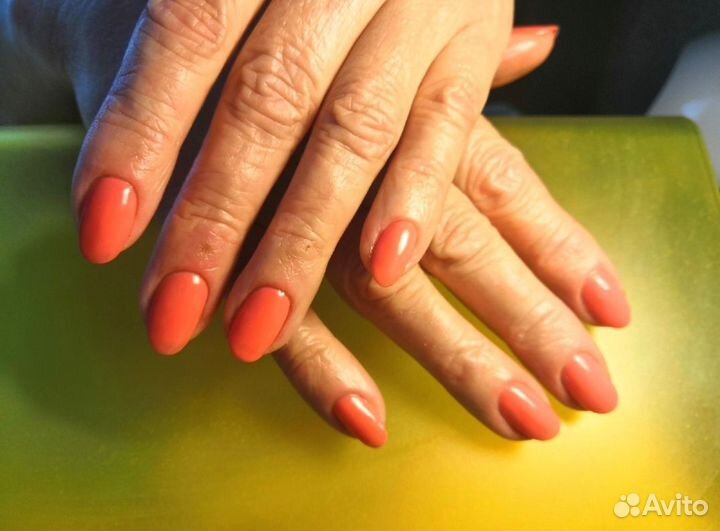 Маникюр+гель лак+укрепление+снятие