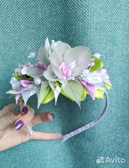 Ободок для девочки. Ручная работа