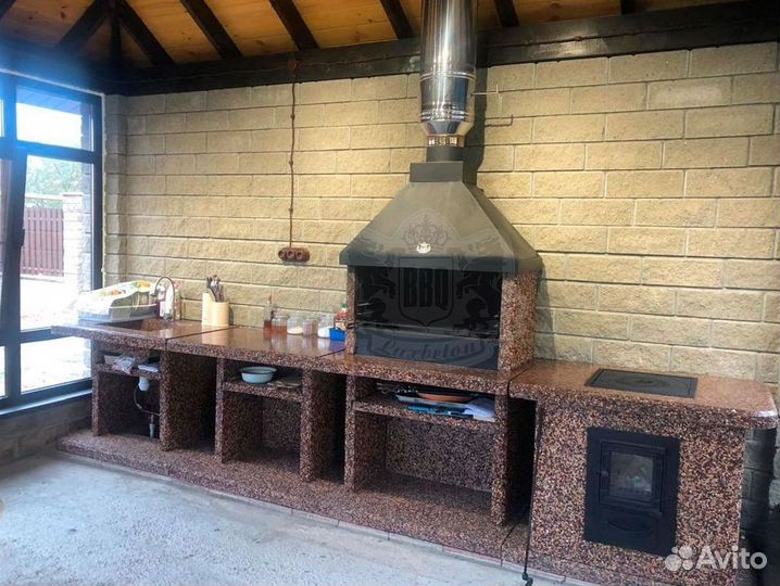 Барбекю комплекс из мрамора и Габро-диабазза