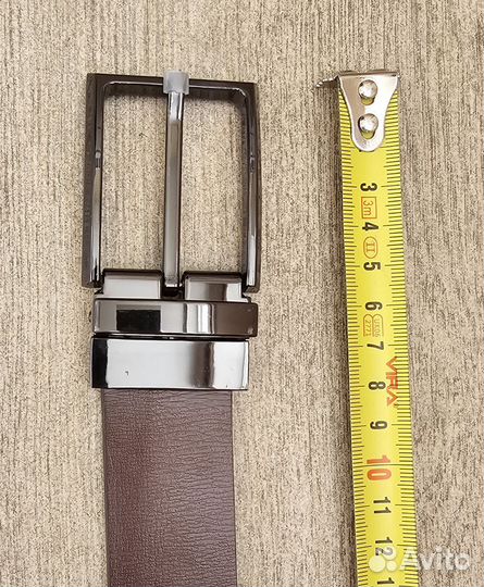 Мужской кожаный брючный ремень, ширина 33мм