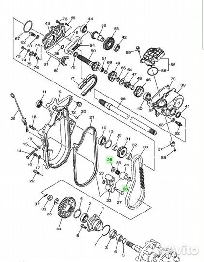 Сервопривод снегохода Yamaha