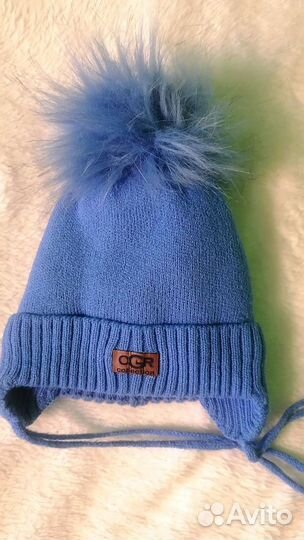 Зимние шапочки 0-3 мес