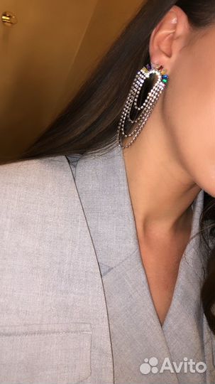 Серьги вечерние с подвесками новые
