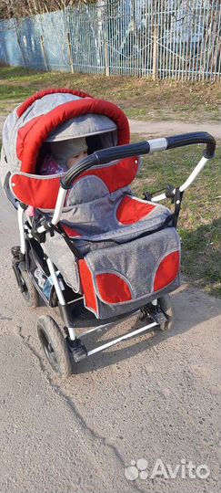 Коляска - трансформер Babyton Pillo OX Grey-red