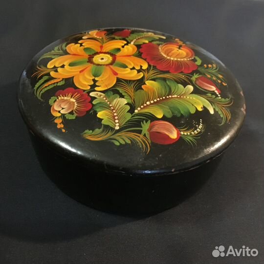 Винтаж. СССР. Шкатулка папье маше. Ручная роспись
