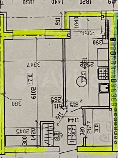 1-к. квартира, 36,7 м², 1/6 эт.