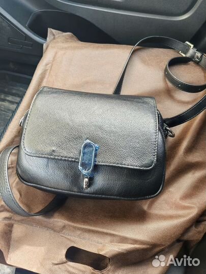 Сумка натуральная кожа черная