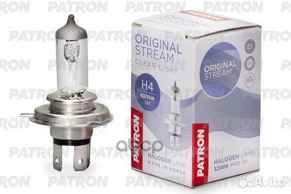 Лампа галогенная H4 12V 60/55 W P43t-38 Сделано
