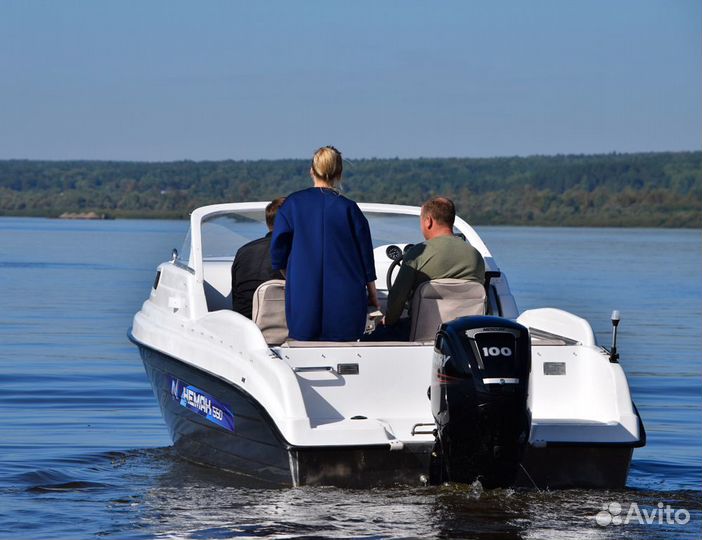 Новый катер с каютой Неман 550 комбинированный