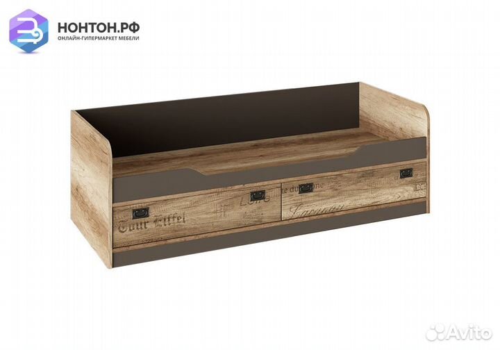 Кровать с 2-мя ящиками Пилигрим дуб каньон светлый