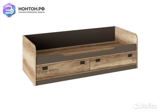 Кровать с 2-мя ящиками Пилигрим дуб каньон светлый