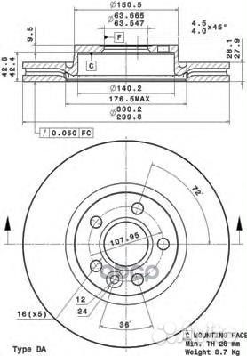 Диск тормозной 09.A427.11 09.A427.11 Brembo