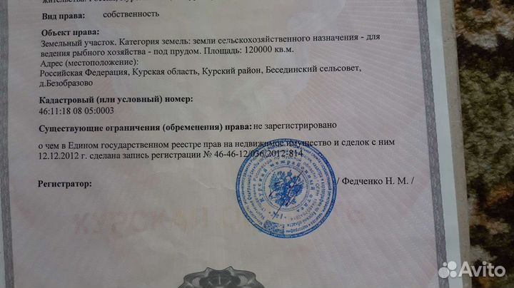 Продам пруд